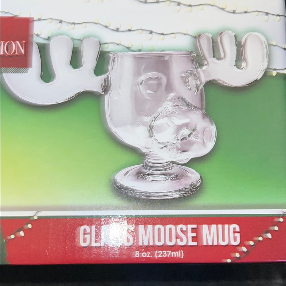 National Lampoons Christmas Vacation Glass Moose Mug NIB